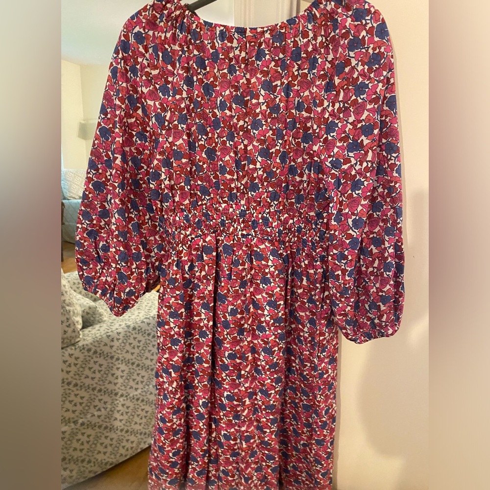 J. Crew Floral Smocked Waist Midi Dress - Picture 3 of 4